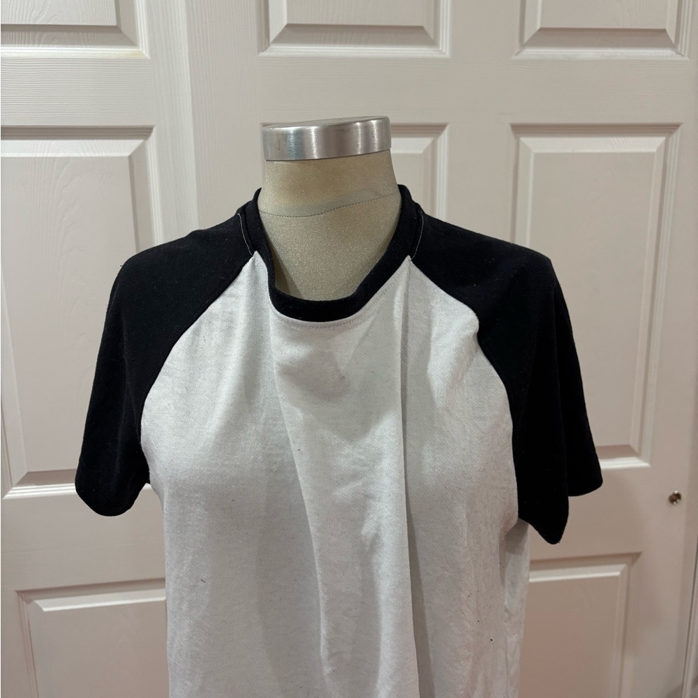 George Black and White Raglan T-Shirt